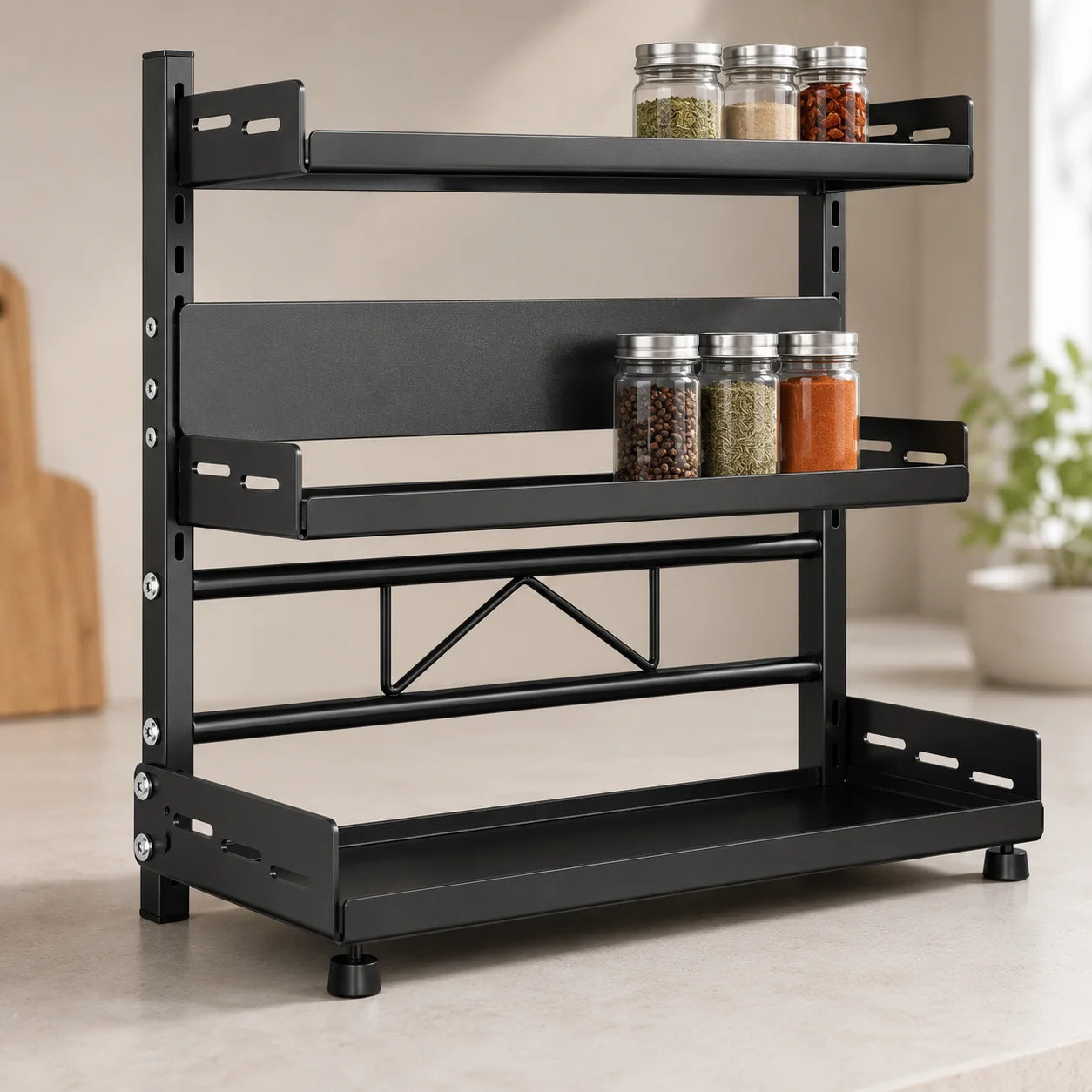 Adjustable 2/3-Tier Spice Storage Rack