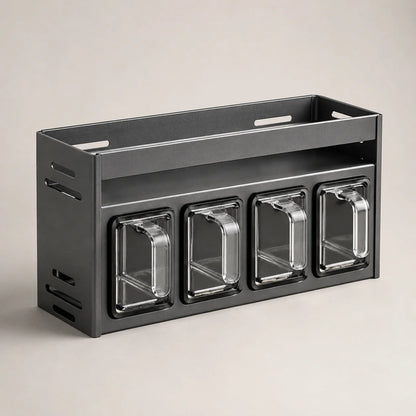 Wall-Mounted/Tabletop Spice Rack with Seasoning Boxes