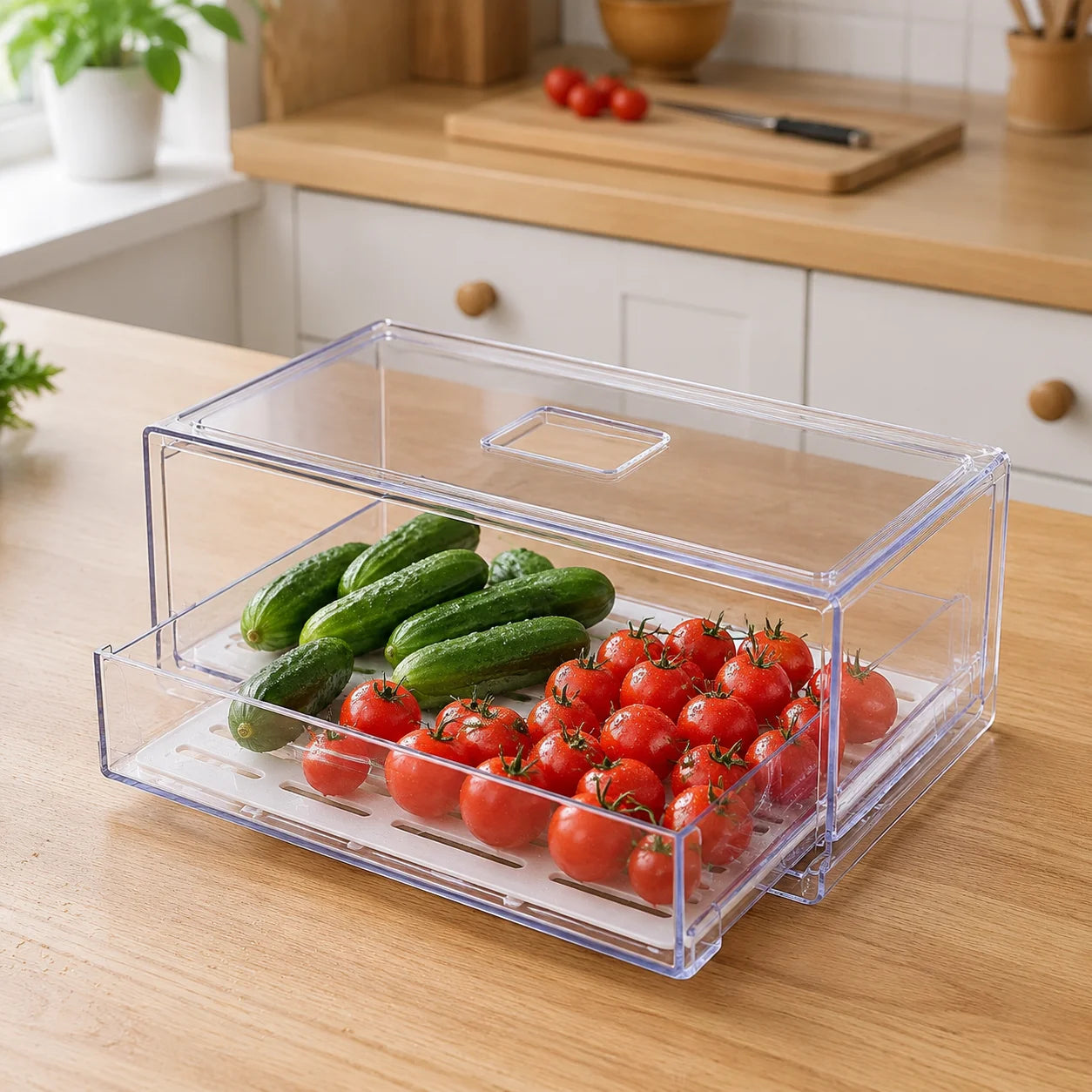 Refrigerator Drawer Storage Box for Food