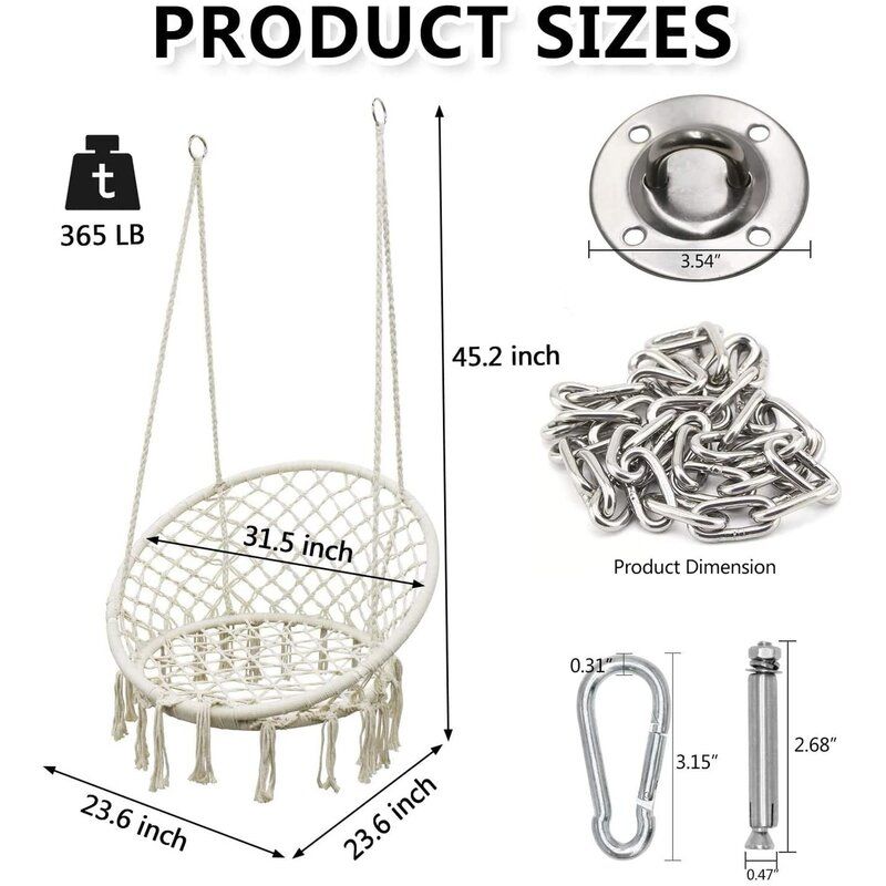 Macramé Hanging Swing Chair – The Coziest Spot in Your Home